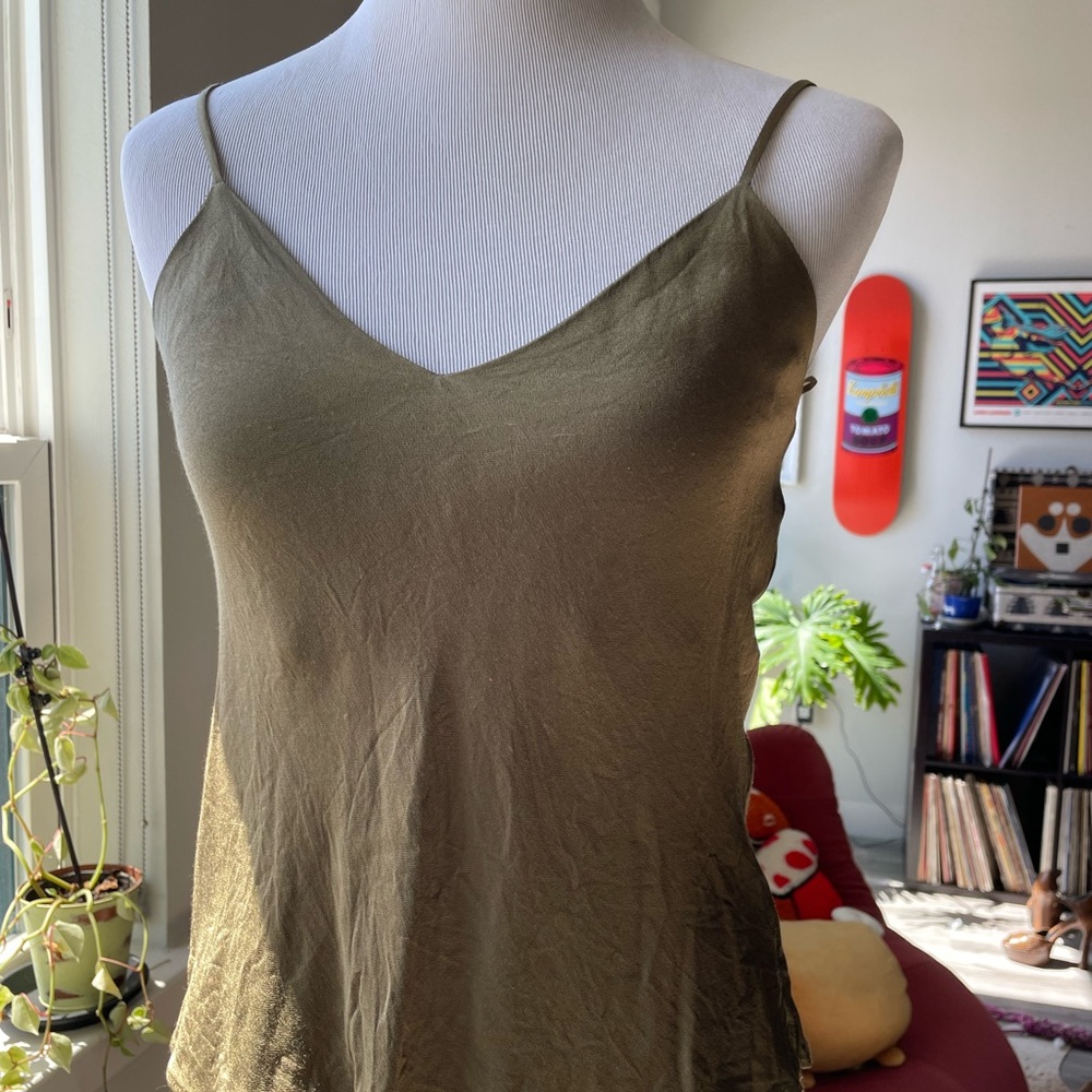 Olive Slip Tank
